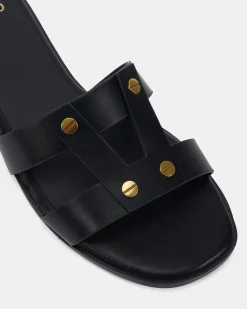 SHAY BLACK Flat Sandals
