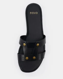 SHAY BLACK Flat Sandals