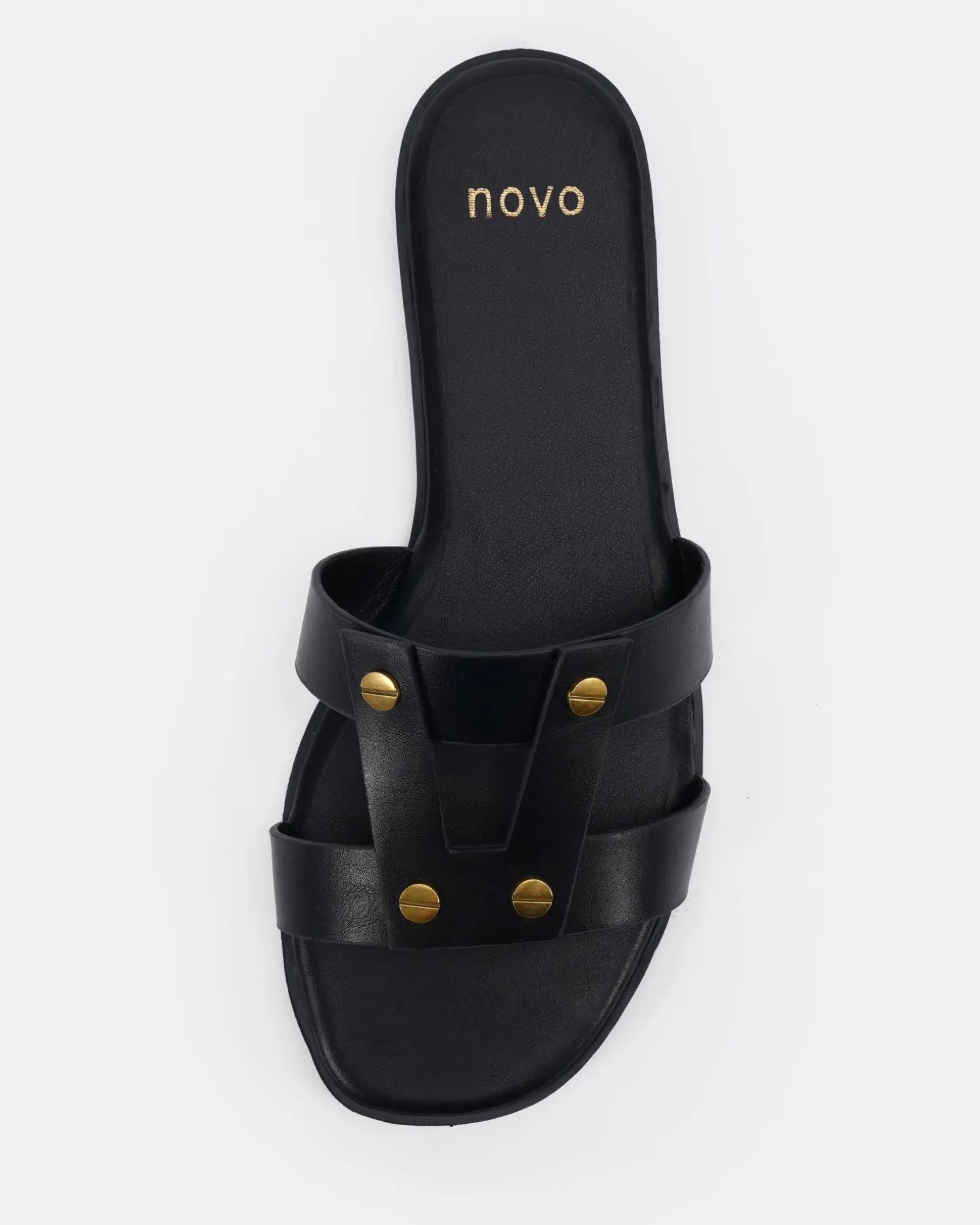 SHAY BLACK Flat Sandals