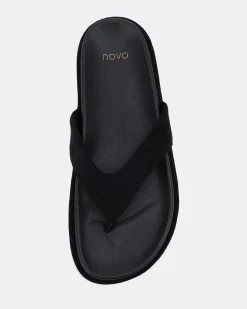 SHERRIE Black Suede Sandals