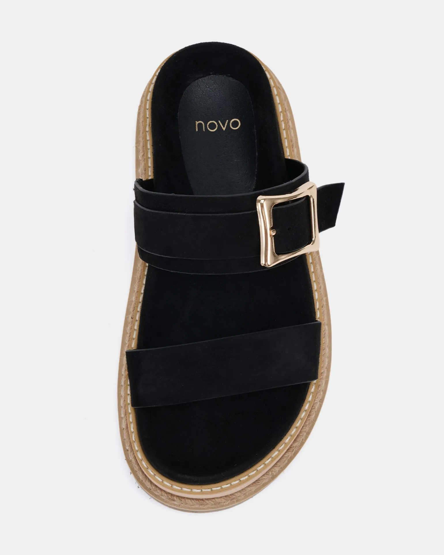 SIERAH Black Suede Sandals