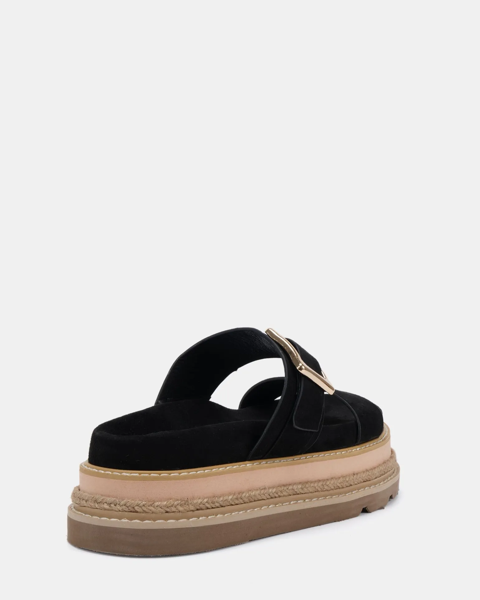 SIERAH Black Suede Sandals