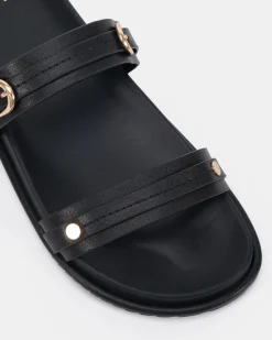 SORAYA BLACK Flat Sandals