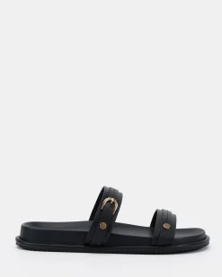 SORAYA BLACK Flat Sandals