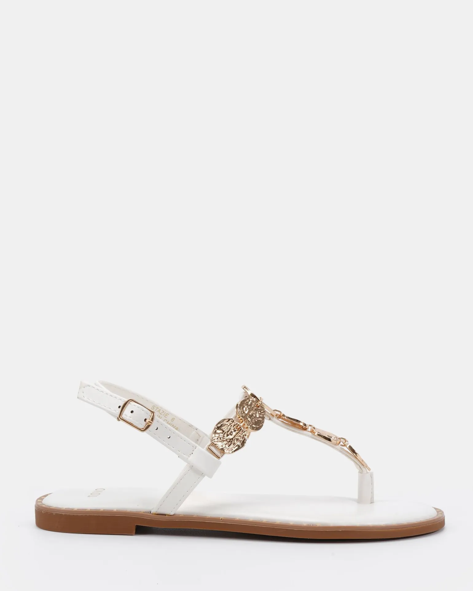 STAZIE WHITE Strappy Sandals