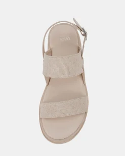 TAFFY CREAM LINEN Strappy Sandals
