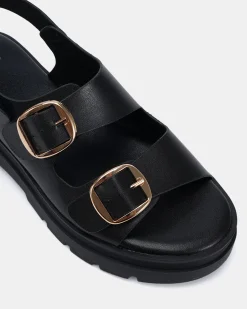 TARTY BLACK Flat Sandals