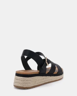 THEIA BLACK Flat Sandals