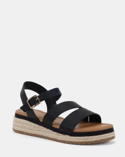 THEIA BLACK Flat Sandals