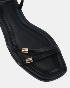 TYTAN BLACK Flat Sandals
