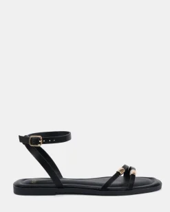 TYTAN BLACK Flat Sandals