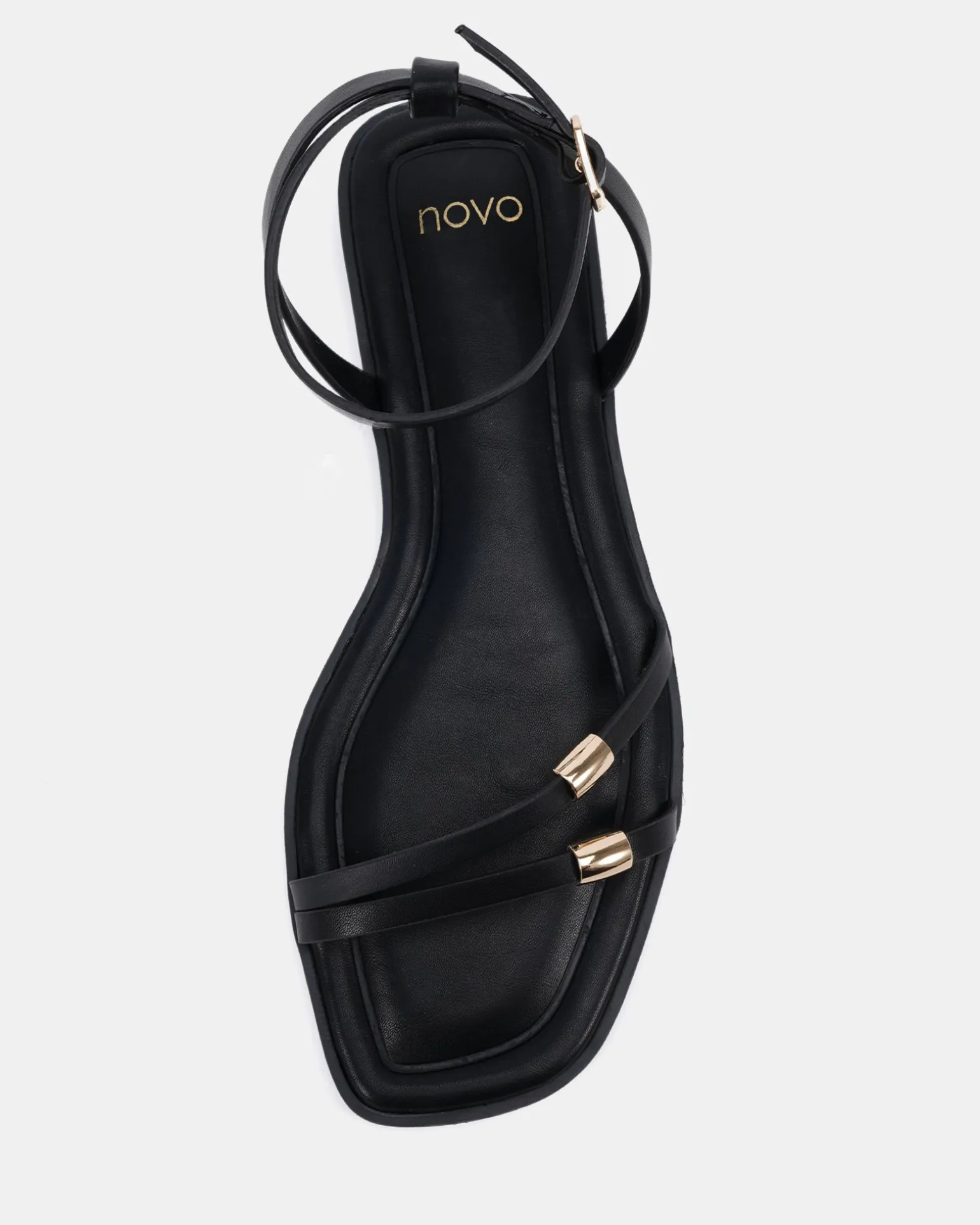 TYTAN BLACK Flat Sandals