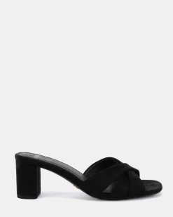ULLIAM Black Suede Mid Heels
