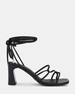 URAY BLACK Lace-Up Heels