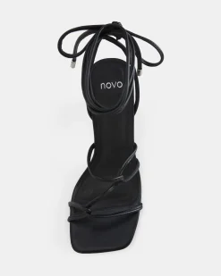 URAY BLACK Lace-Up Heels