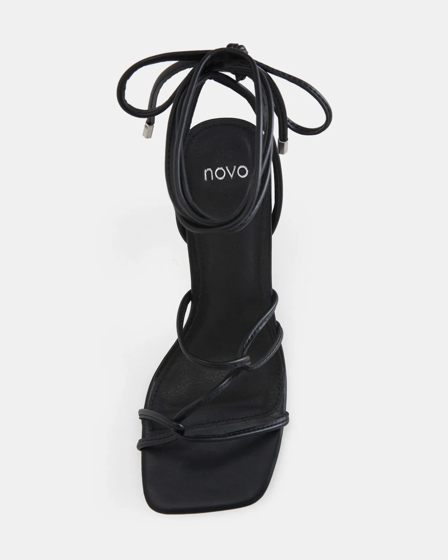 URAY BLACK Lace-Up Heels