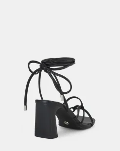 URAY BLACK Lace-Up Heels