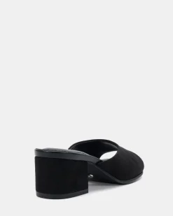 VALLIE Black Suede Mules
