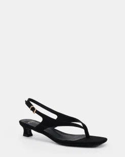 VERGE Black Suede Low Heels