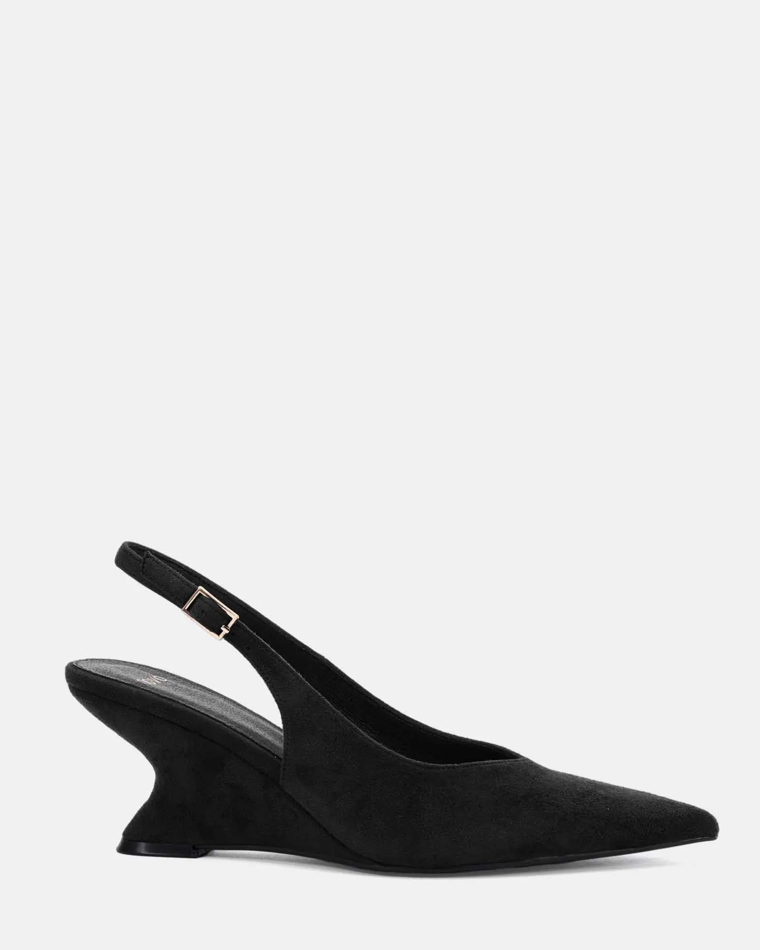 WOODROW Black Suede Wedge Heels
