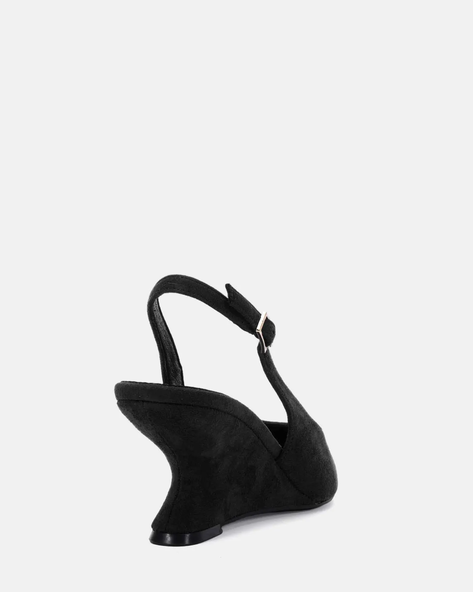 WOODROW Black Suede Wedge Heels