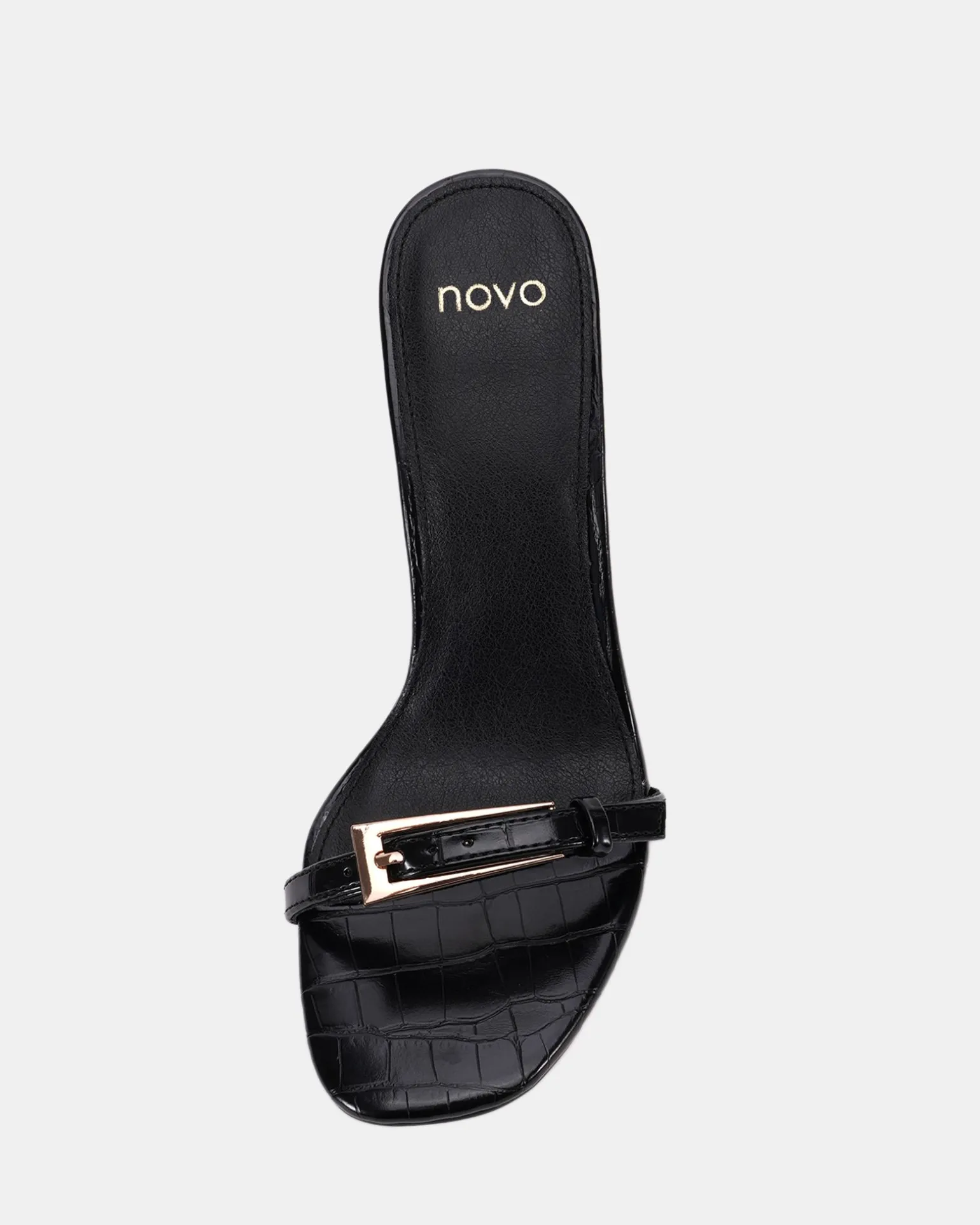 ZABLAZE Black Croc Mules