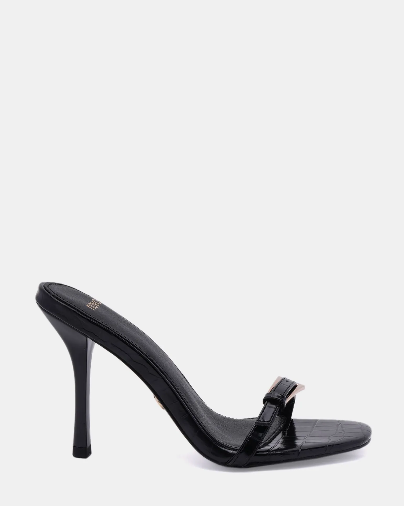 ZABLAZE Black Croc Mules