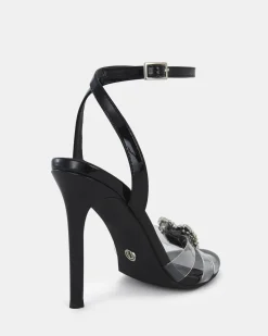 ZAMORE BLACK Open Toe Heels