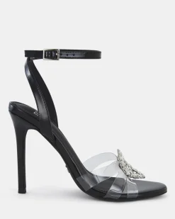 ZAMORE BLACK Open Toe Heels