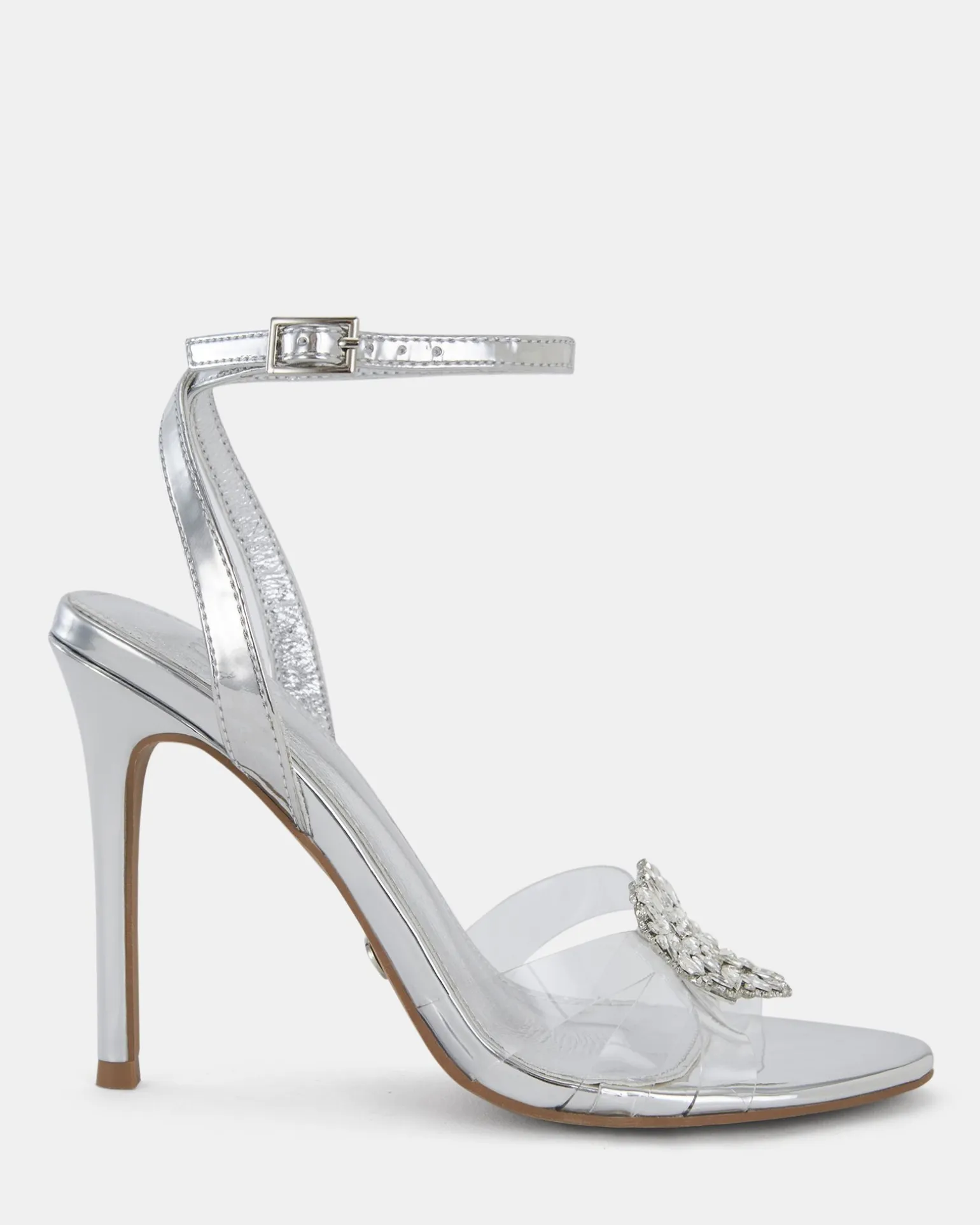 ZAMORE SILVER Open Toe Heels