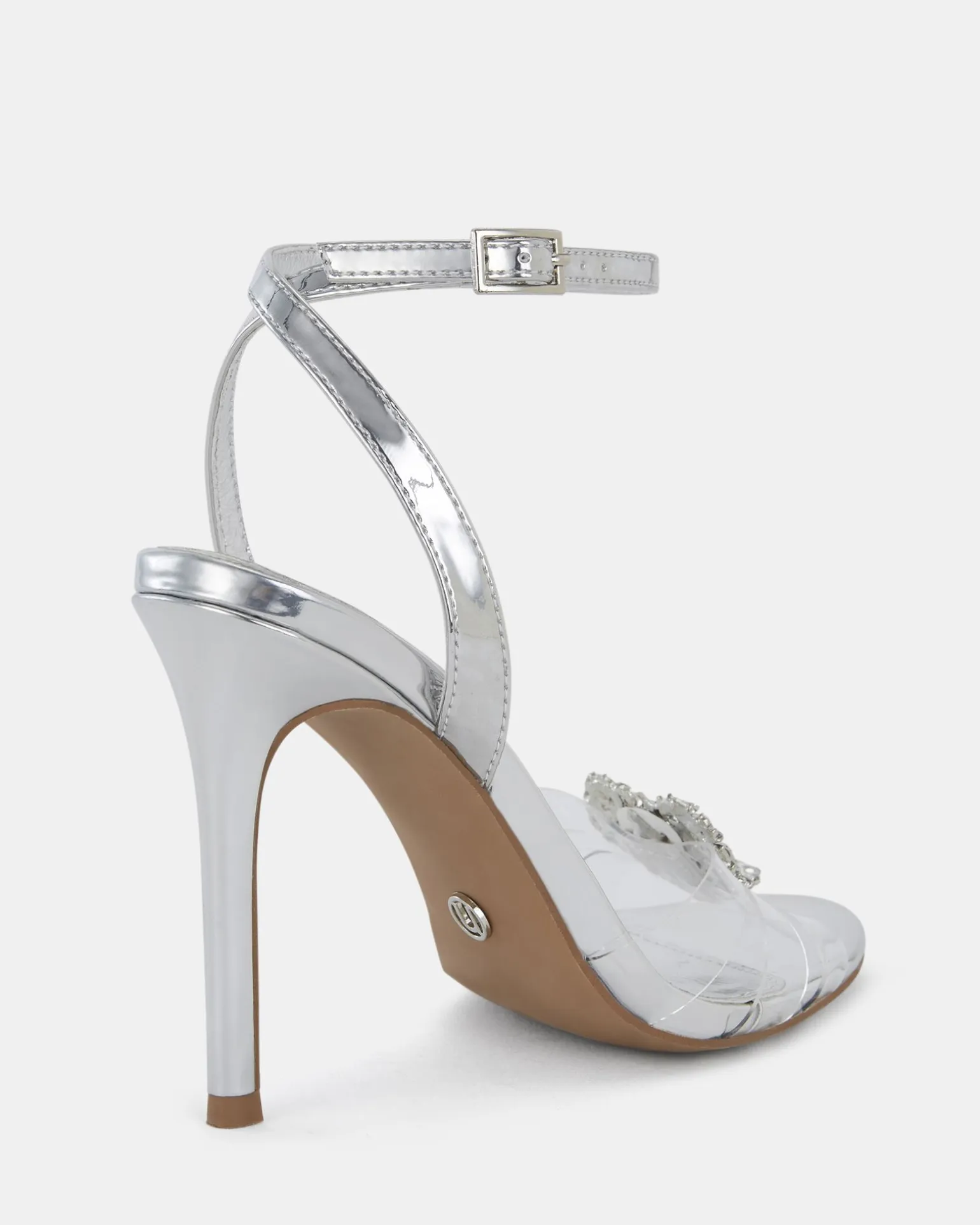 ZAMORE SILVER Open Toe Heels