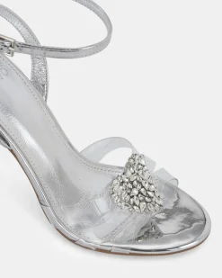 ZAMORE SILVER Open Toe Heels