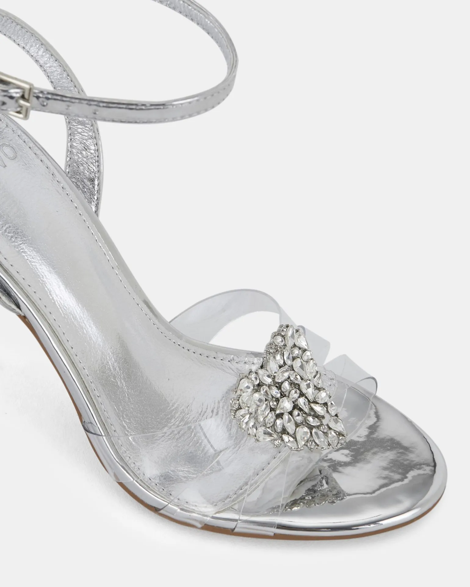 ZAMORE SILVER Open Toe Heels