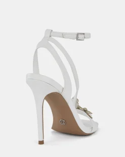 ZATHENA WHITE Open Toe Heels