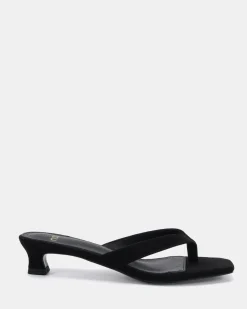 ZEPHRIN Black Suede Low Heels