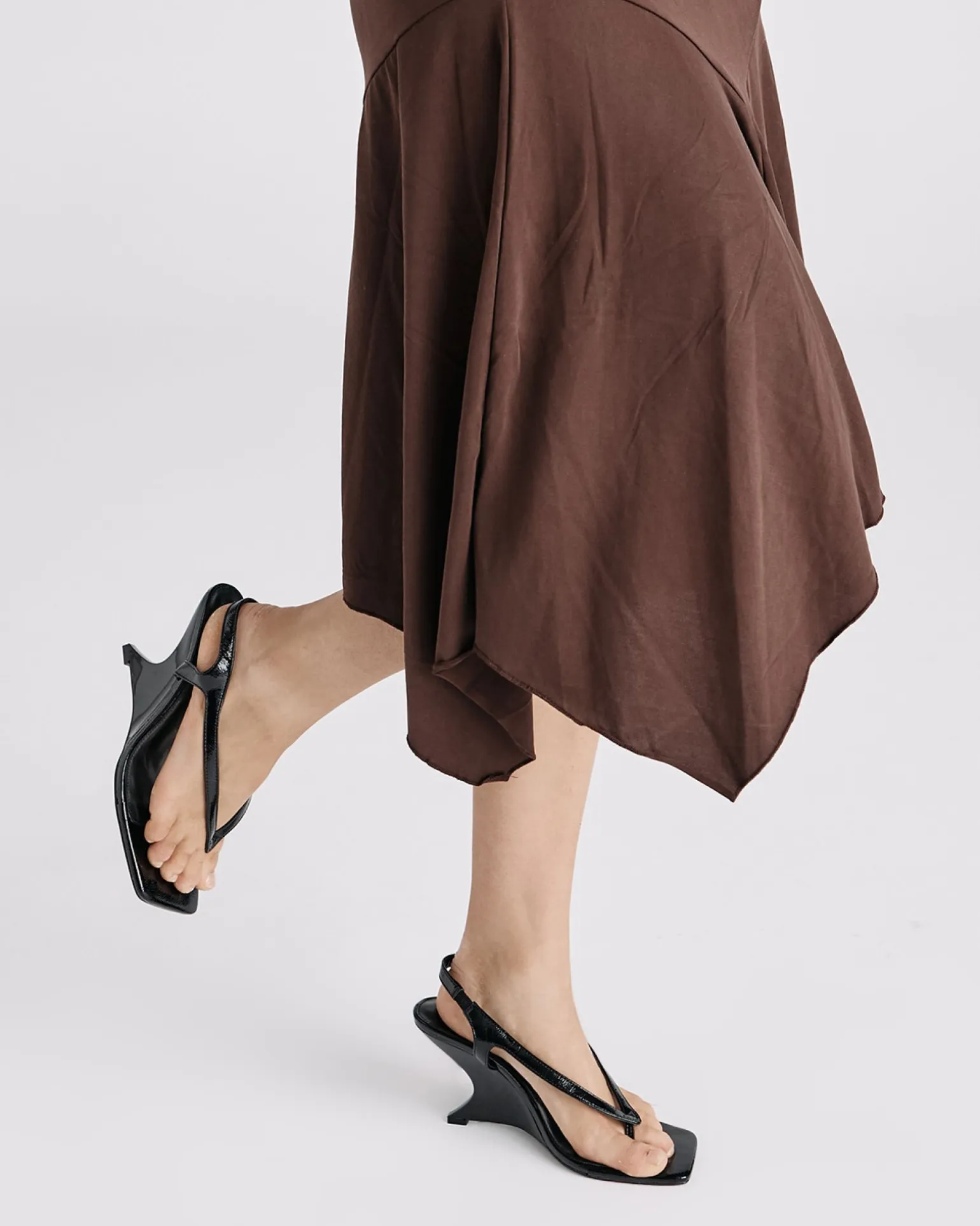 ZIELONA BLACK CRINKLE PATENT High Heels