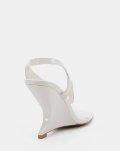 ZIELONA WHITE CRINKLE PATENT High Heels