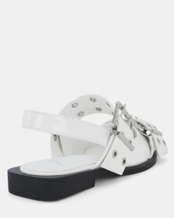 ZIMBI White Patent Slip Ons