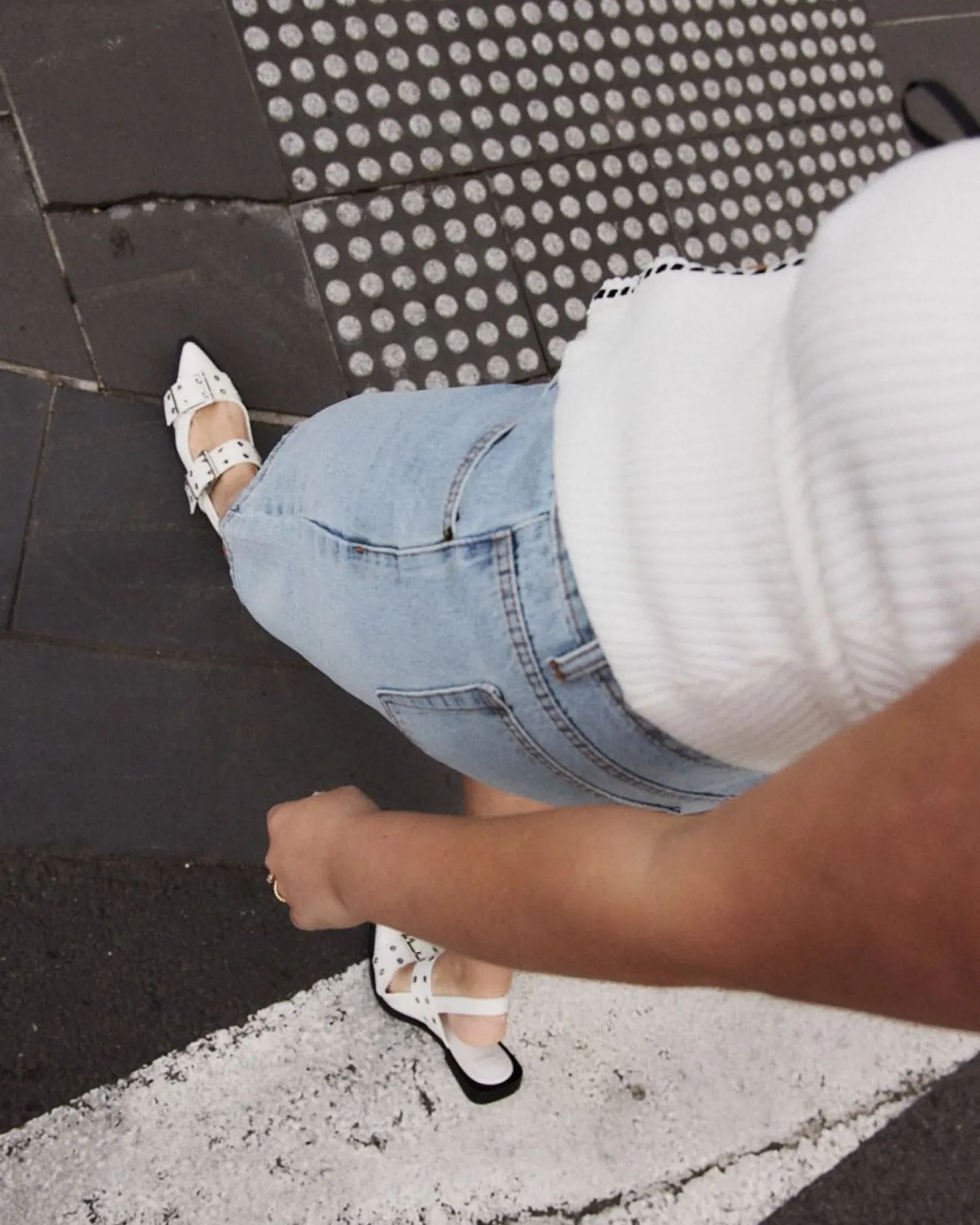 ZIMBI White Patent Slip Ons