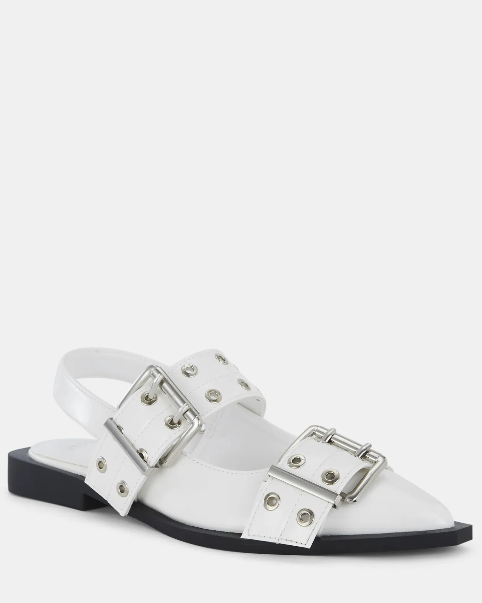 ZIMBI White Patent Slip Ons