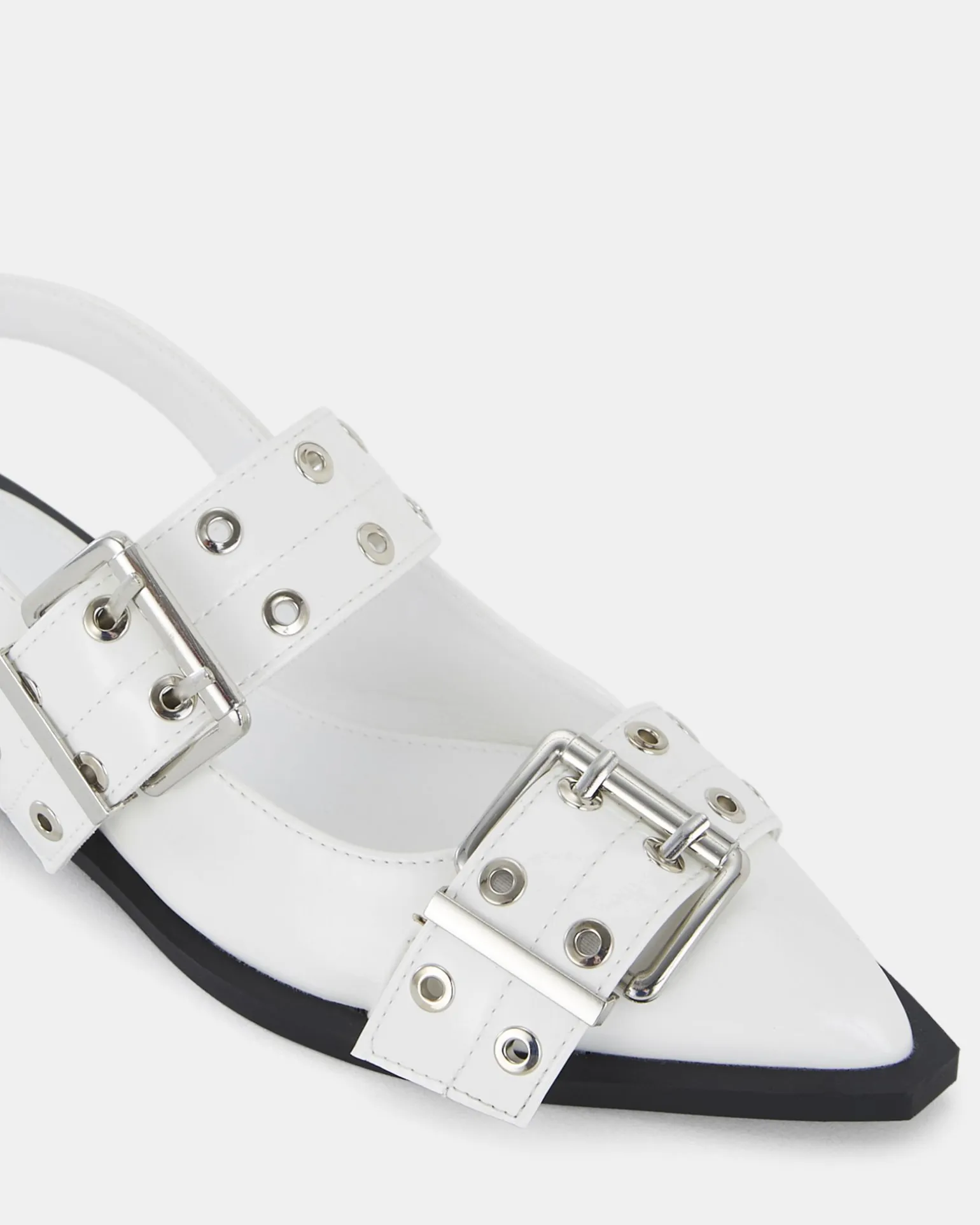 ZIMBI White Patent Slip Ons
