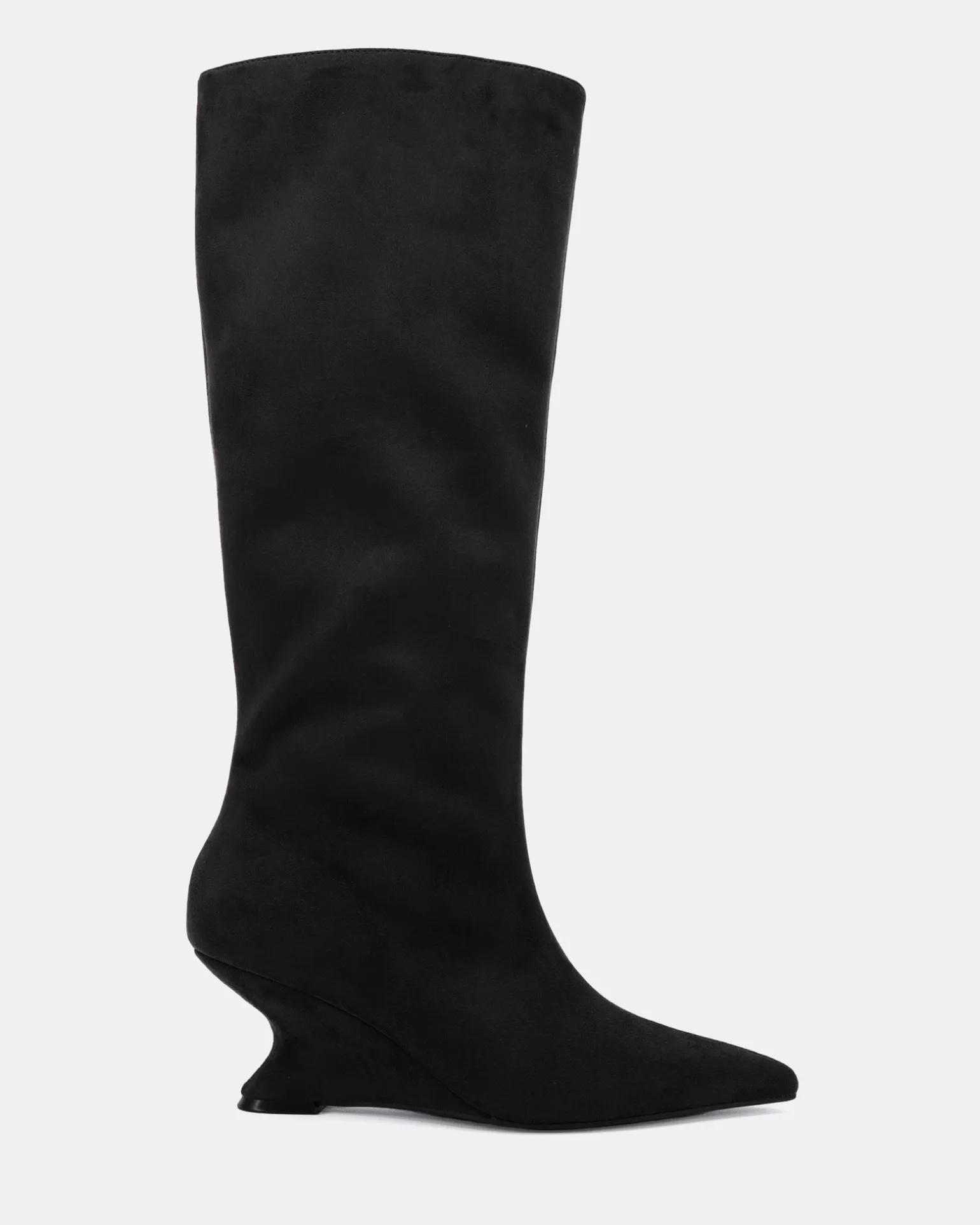 ZIRCON Black Suede Long Boots