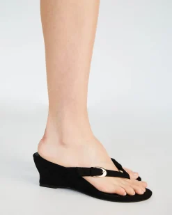 ZOPE Black Suede Wedge Heels