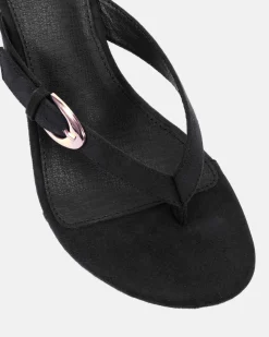 ZOPE Black Suede Wedge Heels
