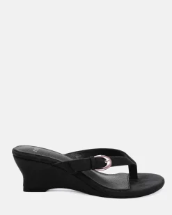 ZOPE Black Suede Wedge Heels