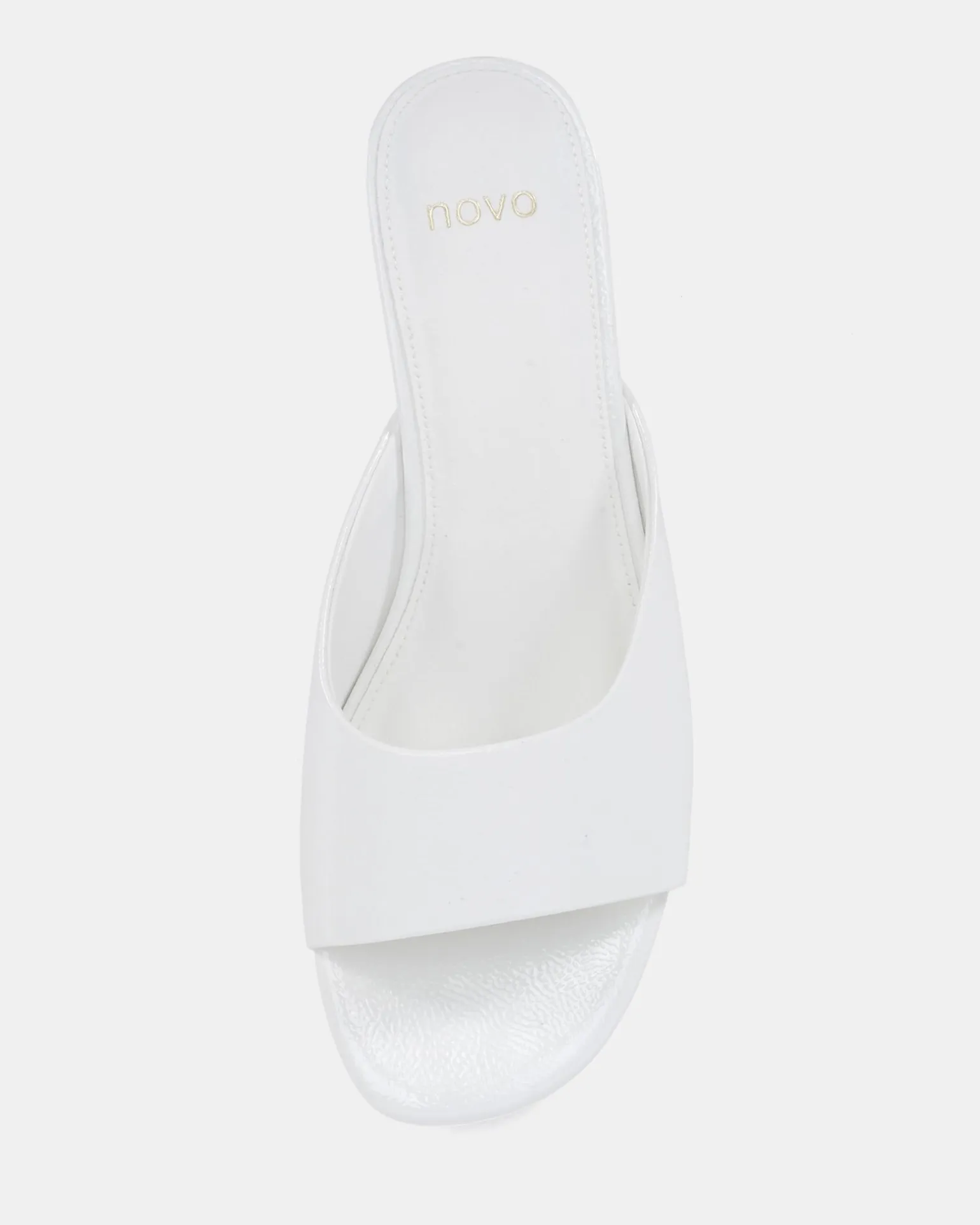 ZORI White Patent Mules