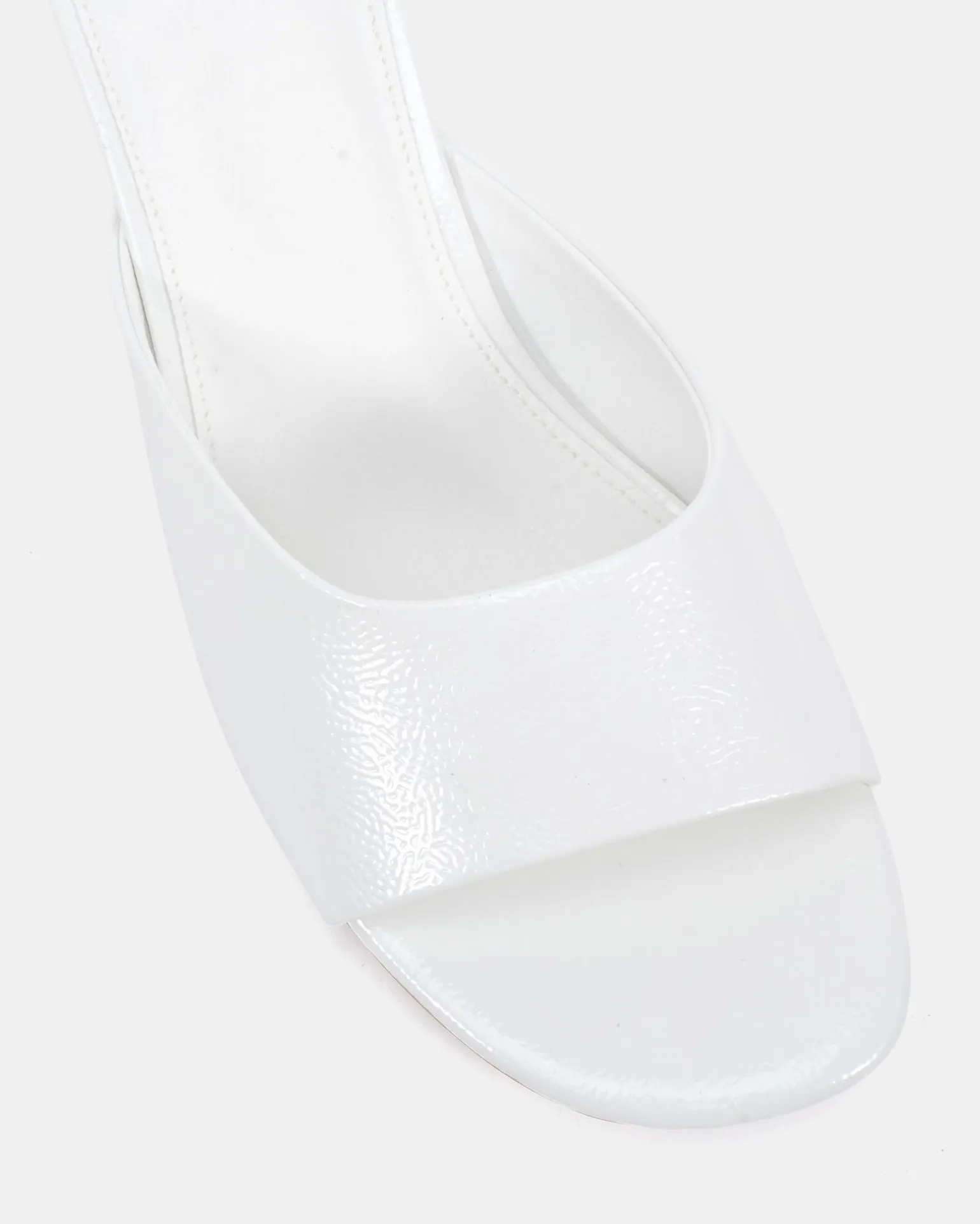 ZORI White Patent Mules