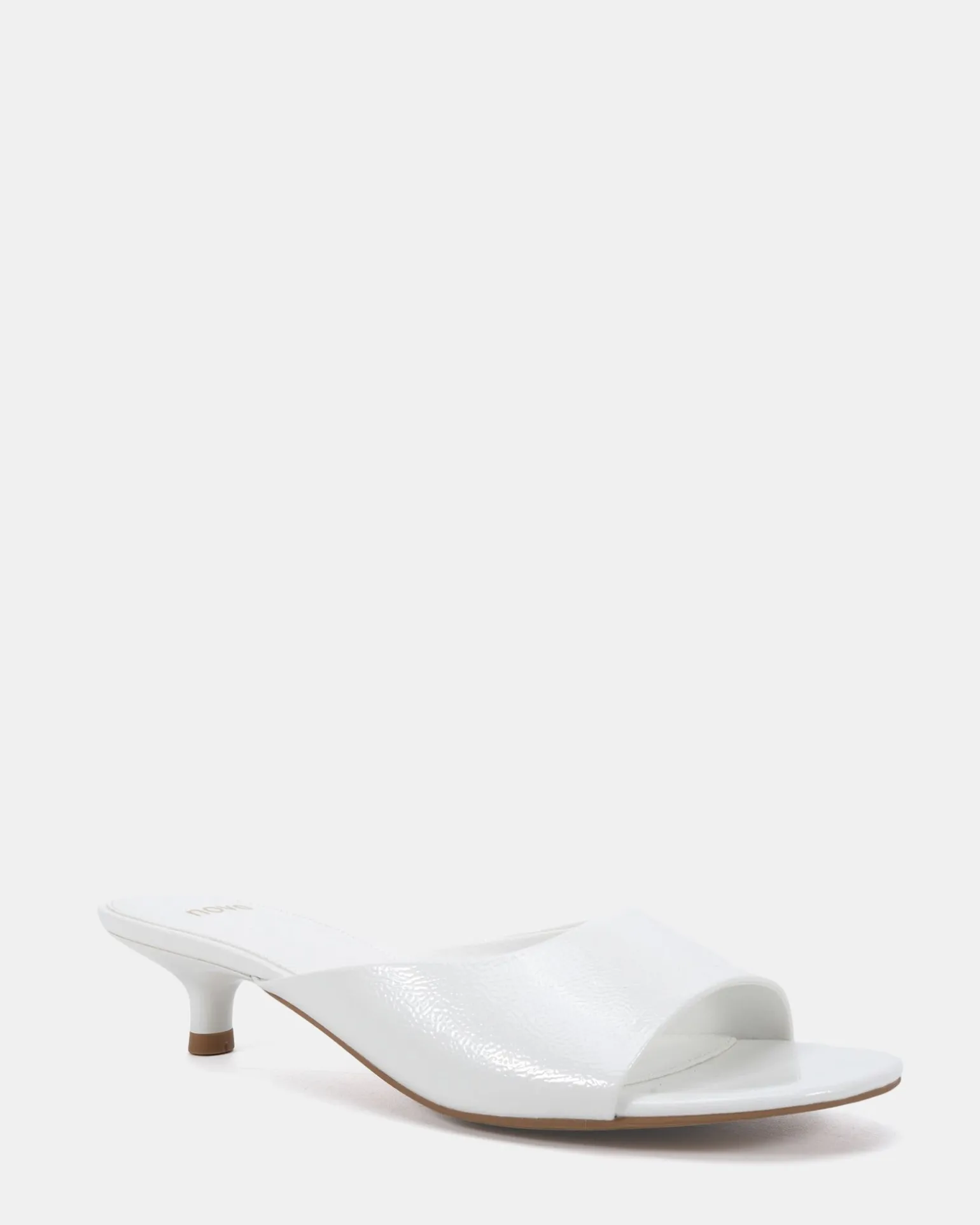 ZORI White Patent Mules